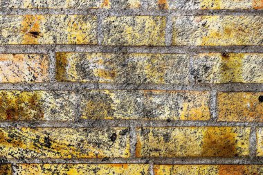 Tarihi binalardaki eski tuğla duvarların detaylı yakın görüntüsü