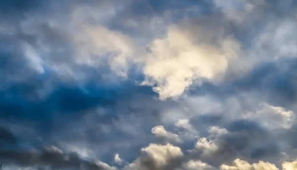 Dark clouds and cloud formations in the sky right before a storm