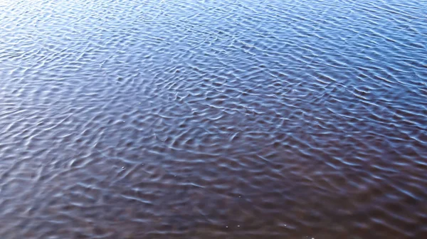 Beautiful smooth water surface texture with small waves and sunlight reflections
