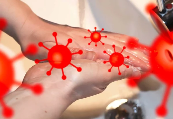 Schoonmaken Handen Wassen Met Zeeppreventie Voor Uitbraak Van Coronavirus 2019 — Stockfoto