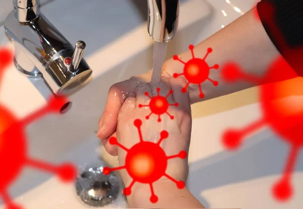 Pulizia Lavaggio Delle Mani Con Prevenzione Del Sapone Epidemia Coronavirus — Foto Stock