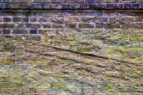 Detailed Close View Very Old Weathered Brick Walls Cracks Found — Stock Photo, Image