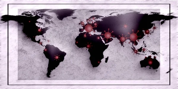 Παγκόσμιος Χάρτης Άποψη Για Τον Της Κορώνας Covid Εστίες Κηλίδες — Φωτογραφία Αρχείου