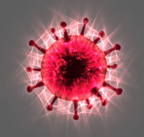 カリリアンオーラ写真とコロナウイルスの3Dイラスト — ストック写真