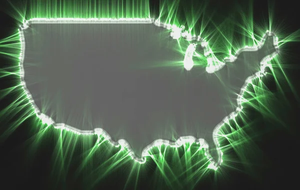 Illustrazione Una Mappa Degli Stati Uniti Fatto Con Aura Kirliana — Foto Stock