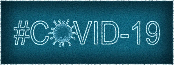 Krijtbord Banner Van Corona Virus Tags Verschillende Kleuren — Stockfoto