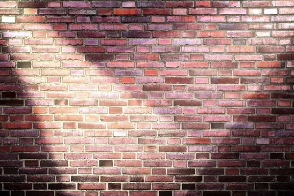 Vue Rapprochée Détaillée Sur Mur Briques Rouges Avec Plusieurs Projecteurs — Photo