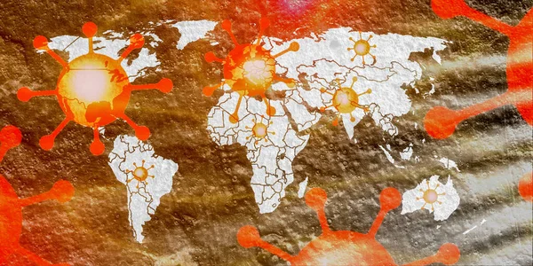 Εικονογράφηση Ενός Παγκόσμιου Χάρτη Πυρκαγιά Που Δείχνει Σημεία Αιχμής Του — Φωτογραφία Αρχείου