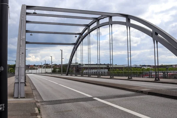 Leere Brücke Den Straßen Von Kiel Während Der Coronavirus Quarantäne — Stockfoto