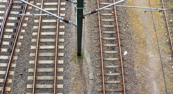 기차역에 철도선로가 한눈에 보인다 — 스톡 사진
