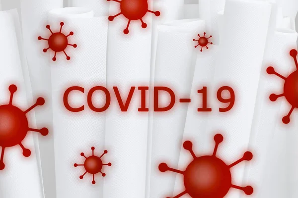 Illustratie Van Covid Coronavirus Teksten Een Witte Achtergrond — Stockfoto