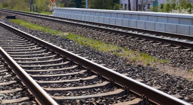 Avrupa 'da bulunan perspektif görünümlü demiryolu rayları