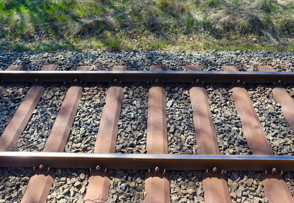 Järnvägsspår Ett Perspektiv Som Finns Europa — Stockfoto