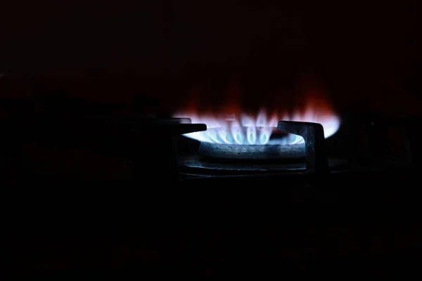 Quemador Gas Encendido Estufa Concepto Guerras Gas Gas Esquisto Cocinar —  Fotos de Stock