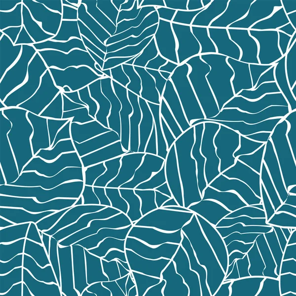 Textura de hoja abstracta con líneas onduladas impresión de fondo vectorial sin costuras — Vector de stock