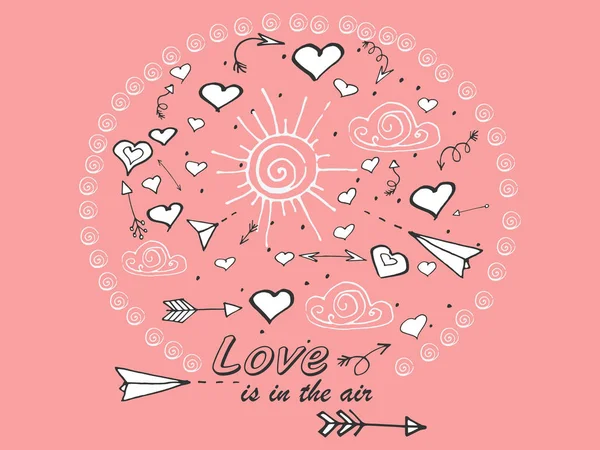 Vector Romantic Illustration Pink Color Text — Free Stock Photo