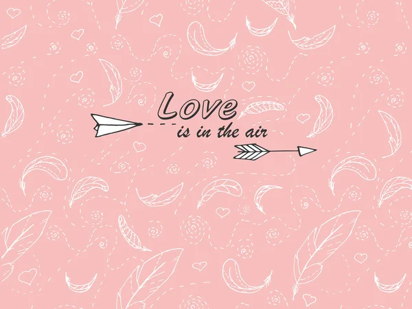 Vector Romantic Illustration Pink Color Text — 스톡 벡터