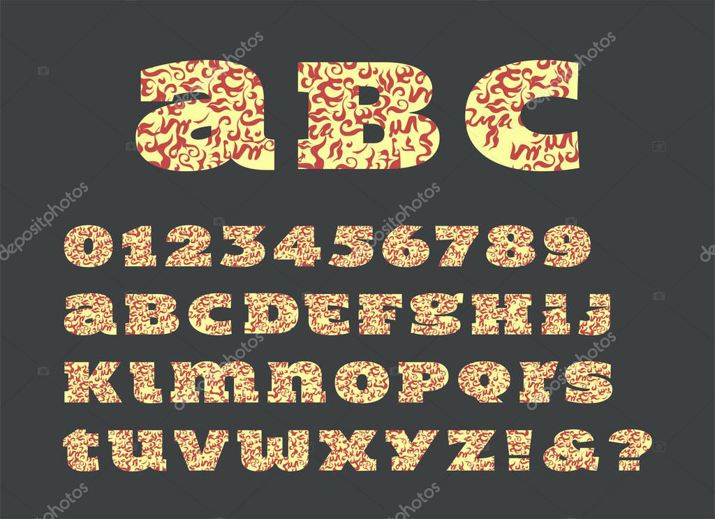 Vector alphabet letters with pattern