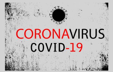 Coronavirus covid-19 harfli vektör çizimi