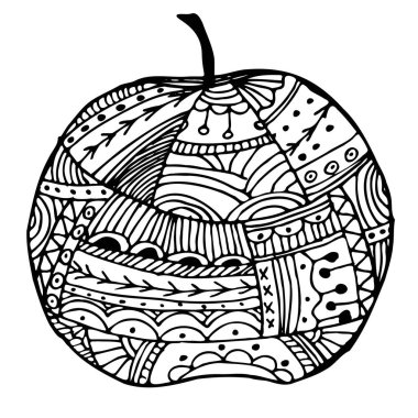 Folk biçiminde vektör illüstrasyon elması