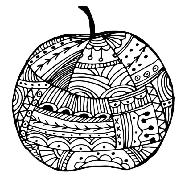 Folk biçiminde vektör illüstrasyon elması