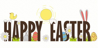  Mutlu Paskalya vektörü çizimleri