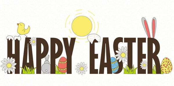 Feliz Pascua Vector Ilustración — Vector de stock