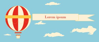 Mavi gökyüzünde uçan balon çizimi