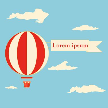 Mavi gökyüzünde uçan balon çizimi