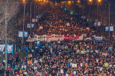 Madrid, İspanya, 06122019 Madrid iklim yürüyüşü
