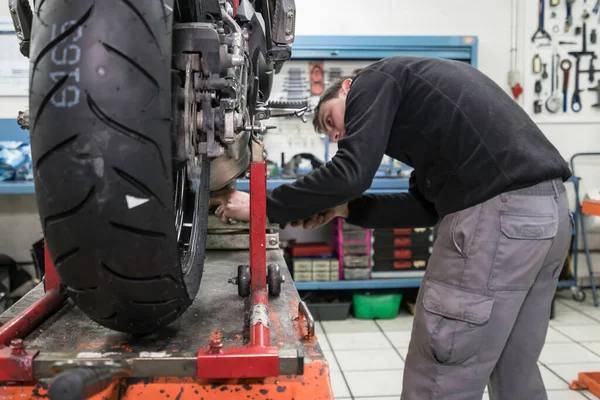 Reparaciones Mecánicas Motocicletas Taller — Foto de Stock