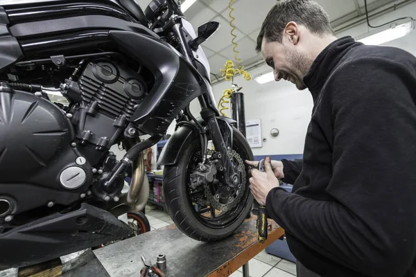 Reparaciones Mecánicas Motocicletas Taller — Foto de Stock