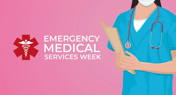 Emergency Medical Services Week in May. Celebrated annual in United States. Medical concept.