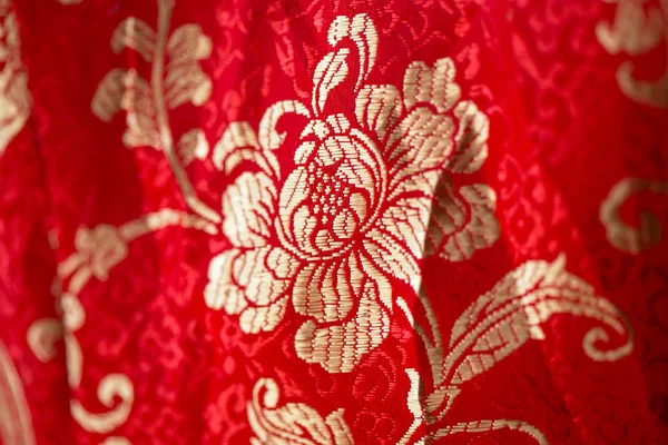 Floral pattern in chinese embroidery style. Flower seamless back