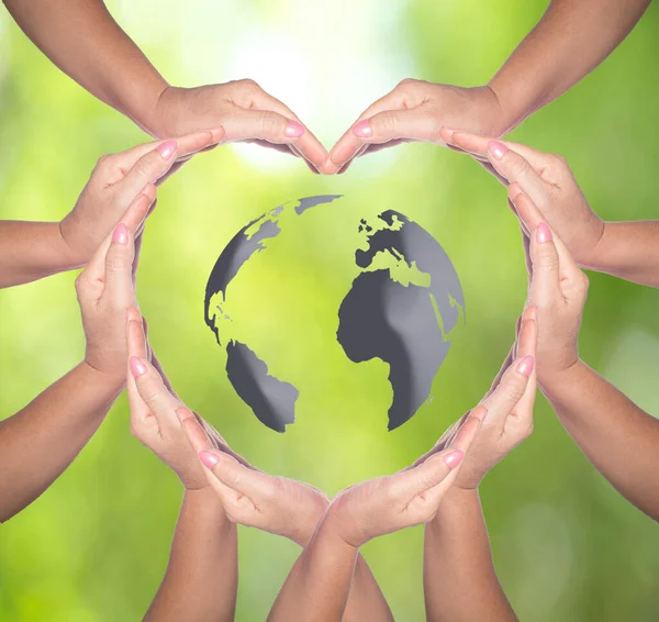 International Human Solidarity Day Concept Human Hands Shape Heart Unity — Stok fotoğraf