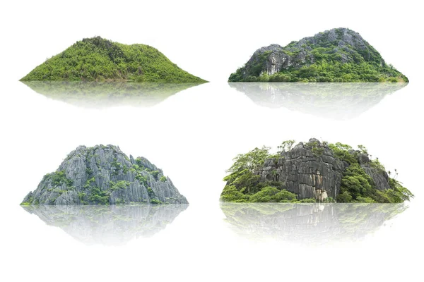 Panorama Island Hill Mountain Isolated White Background Collection Mountain Used — Stock Photo, Image