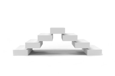 3 boyutlu merdiven / merdiven beyaz üzerine izole edilmiş..