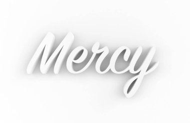 Mercy 3d oluşturulmuş metin beyaz arkaplanda izole edildi