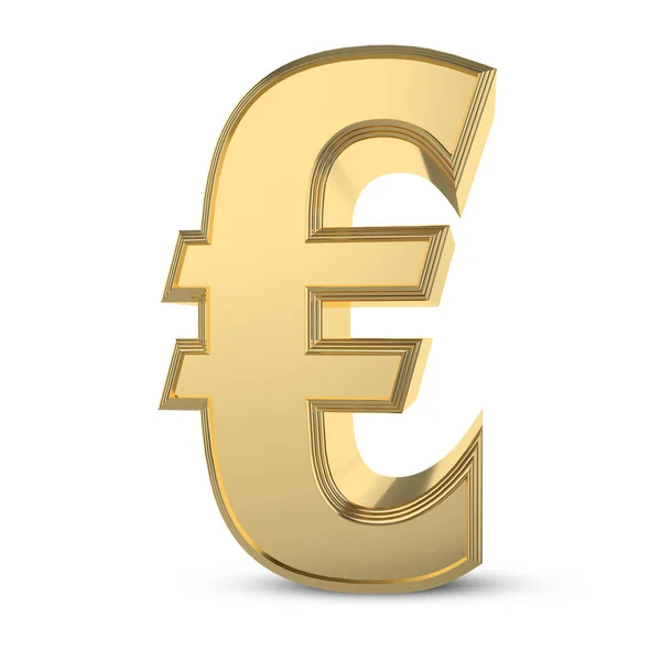 Sinal Moeda Euro Gerado Cor Dourada — Fotografia de Stock