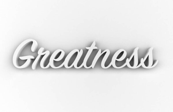 Величие 3D генерируемый текст изолирован на белом фоне
