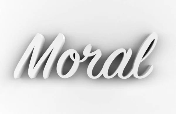 Moralne Wygenerowany Tekst Izolowany Białym Tle — Zdjęcie stockowe