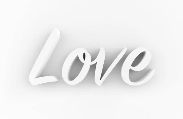 Miłość Wygenerowany Tekst Izolowany Białym Tle — Zdjęcie stockowe