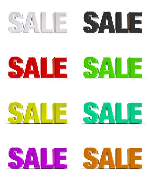 Rendered Text Isolated White Background Sale Text Red Green Black — Stock Photo, Image