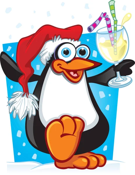 Szczęśliwy taniec pingwina kreskówka — Wektor stockowy