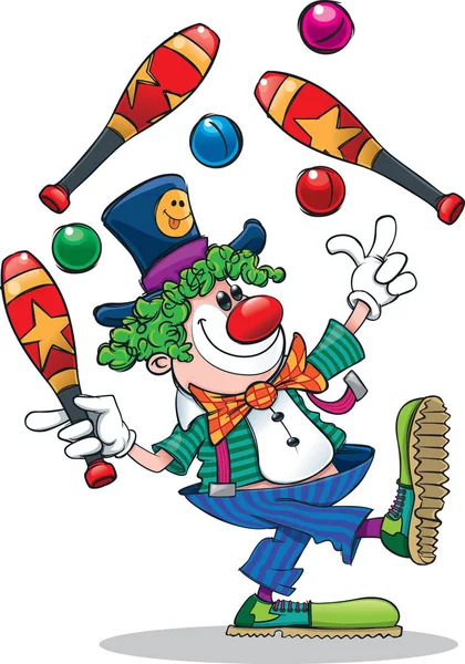 Bir çizgi film gülümseyen hokkabazlık palyaço