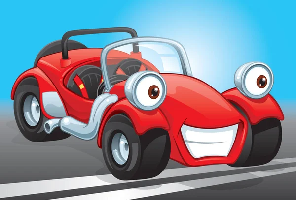Um carro de kit de desenhos animados vermelho — Vetor de Stock