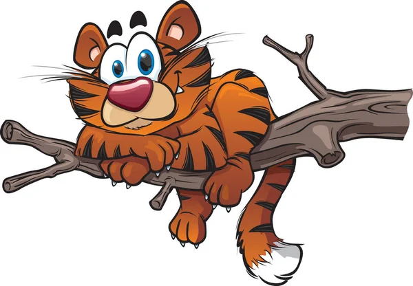 Niedlicher Cartoon-Tiger — Stockvektor