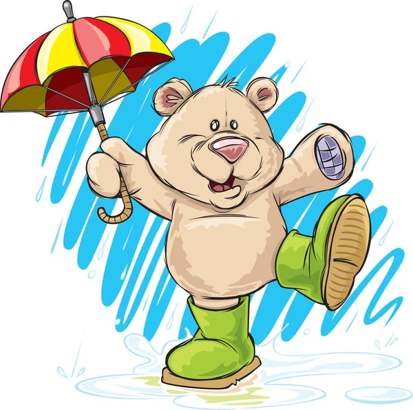 Regenachtige dag Bear Rechtenvrije Stockvectors