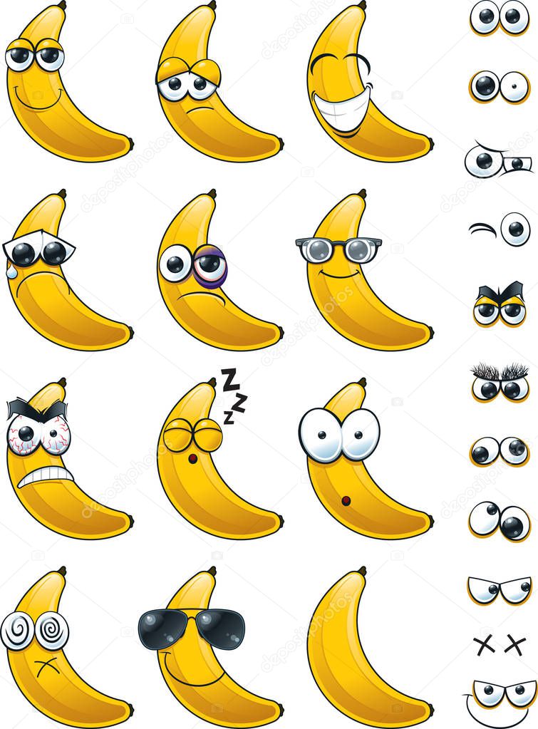 Banana Emoticon Set