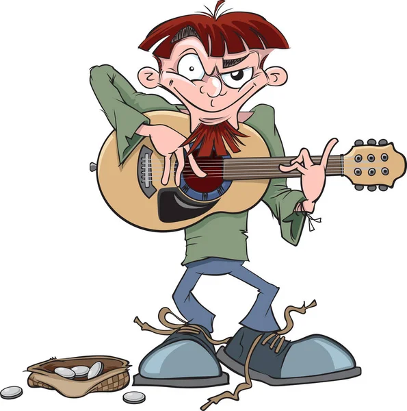 Weird Busker Character — Stock Vector